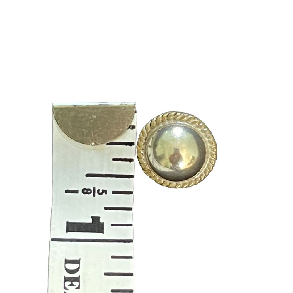 Sterling Silver Large Solid Stud Round Earrings W… - image 3